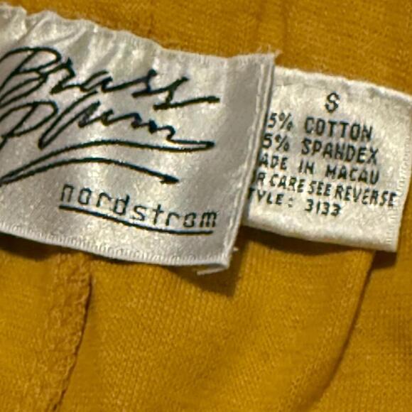 Vintage Brass Plum Nordstrom Mustard Yellow Stretch Leggings Small - Picture 3 of 5